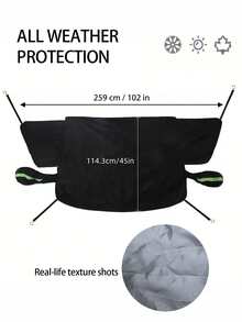 Car Snow Cover, Windshield Protector, Windproof/Snowproof/Frostproof Cover. Oxford Cloth Material, Upgraded Extended Version. Scratch-Proof For Winter Snow & Ice Days, Fits Sedans & Suvs. With Side Mirror Covers - A - View 9