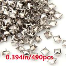 50pcs/100pcs/160pcs/220pcs Square Pyramid Studs, Suitable For Clothing, Bags, Leather, Shoes, Punk Rock DIY Crafts, 4-Prong Metal Stud Rivet Spike Accessories - Silver - View 27