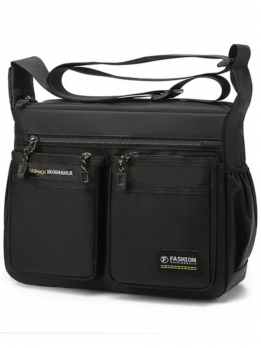 Men's Cargo Style Style Multi-Pocket Crossbody Bag Oxford Fabric Shoulder Bag Large Capacity Business Commute Travel Backpack Adjustable Strap Casual Practical Messenger Bag