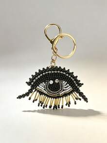 Handmade Beaded Evil Eye Tassels Keychain, Boho Tassel Eye Bag Charm Retro Purse Pendant - Multicolor - View 10