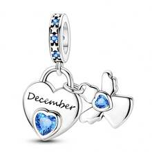 1pc Silver Plated Birthstone Angel Month Beaded Pendant Suitable For Bracelet Necklace DIY Jewelry Making Birthday Gift - Silver - View 21