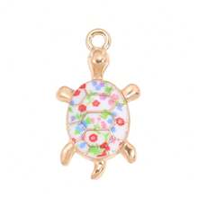Mixed 10Pcs Pattern Turtle Pendants Alloy Charms DIY Jewelry Accessories For Handmade Bracelet Necklace Decoration - Gold - View 14