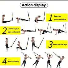 Suspension Trainer, Full Body Workout Adjustable Resistance Band, Pull-Up Assist Strap, Door-Mounted Fitness Training Band, Durable PP Material, Mixed Color Design, Suitable For Home And Outdoor Exercise, Gym Accessory - Multicolor - View 7