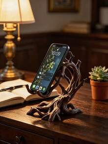 1PC Creative Tree Branch Design Phone Stand, Stable Hands-Free Desktop Phone Holder, Office Decor, Rustic Decoration, Phone Base, Home Desktop Ornament, Perfect Gift For Him/Her - Multicolor - View 4