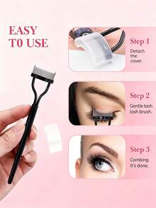 4/2/1pc Metal Tooth Eyelash Comb Separator With Lid, Used For Combing And Separating Eyelashes, Women's Makeup Tool, Suitable For Travel, Vanity, Bedroom Use, Cosmetics, Christmas Gift, Women's Gift - Multicolor - View 8