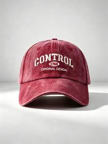 1pc Men Vintage Washed CONTROL Letter Embroidered Baseball Cap, Adjustable Distressed Snapback Hat, Casual Sun Hat For Street Travel Hiking - Multi-color - View 12