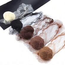 100pcs Durable Nylon Hair Nets, Suitable For Updos And Various Hairstyles, Available In Black, Gold, Brown, 5mm Mesh Size, Suitable For Wigs, Can Be Used For Styling, Halloween Applicable (30cm/50cm Randomly Shipped) - Brown - View 3