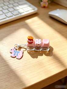 1 móc khóa bàn phím Kawaii, charm mini dễ thương cho túi xách, vòng móc khóa hình phím bàn phím, mặt treo chìa khóa ô tô và ba lô, phù hợp làm quà tặng trao đổi - Nhiều màu - Xem 6