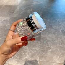 1pc Rhinestone Decorated High-End Vacuum Cream Jar Cosmetic Dispenser Bottle Travel Portable Pump Foundation BB Cream Lotion Bottle - View 5