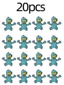 10/20/30/40/50pcs Cartoon Robot Brooch Classic Design High Recognition Small Exquisite Texture Durable Aesthetic Pin For Clothing Backpack Collar Unique Style Suitable For Collection Gift Niche Lapel Pin - Multicolor - View 12