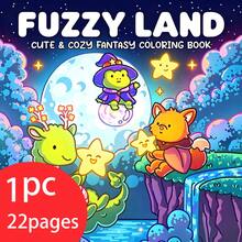 [NEW FUZZY LAND Coloring Book] 1 Original Coloring Book, 22 Pages Single-Sided Printing, Clear Lines And Beautiful Patterns, Perfect For Relaxation, New Year, Christmas, Birthday, School Holiday Gift, Suitable For Adults, Teens And Children - Single Piece - View 3