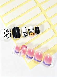 ART LALIC 4 Sheets Double-Sided Nail Adhesive Dots Strip Stickers, Transparent Tabs For False Nail Display, Practice Stands & Training - White - View 3