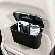 Universal Electrophoretic Coated Car Trash Can With Door Mount And Lid, Luxury Interior Grade Vehicle Storage Accessory - One Size - View 4