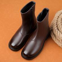 Men's Cowboy Boots Men's High Top Leather Cowboy Boots Men's Ankle Western Boots Men's High Cut Leather Boots Men's High Top Leather Motorcycle Boots - Brown - View 5