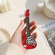 1pc Guitar Shaped Pick Holder Creative Personalized Desktop Decor Ornament Rock Musician Guitar Enthusiast Gift - Multicolor - View 6