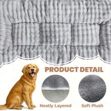 Pet Cat Dog Bed All Season Thickened Comfortable Plush Pet Bed Pad Removable Washable Durable Anti-Slip Dog Bed Sofa Cushion - Grey - View 6