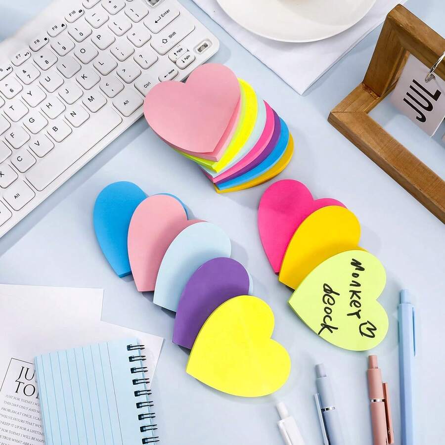 240 Sheets Assorted Shape Sticky Notes, Heart Star Flower Multicolor Self-Adhesive Memo Pads, Cute Decorative Sticky Notes, Back To School Must Have, Festive Holiday Decor For Student DIY Crafts - one-size - View 1