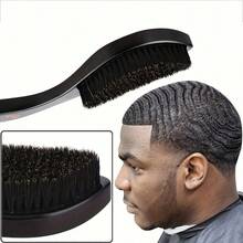 Men's Wavy Medium Stiff Bristle Brush With ABS Handle - Scalp Massage Comb Suitable For All Hair Types, Normal Hair - Multicolor - View 1