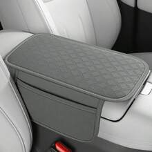 1pc PU Leather Embossed Extended Car Center Console Protector Pad, Car Armrest Cushion, Dual Storage Pockets/No Storage Pockets Optional, Wear-Resistant Anti-Slip All-Season Universal, Easy Installation, 34cmx21cm, Car Interior Accessories - Multicolor - View 14