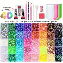 40 Colors Jelly Resin Flat Back Rhinestone Luxury Set, 30,000pcs Resin Rhinestones With DIY Full Accessories Kit, Handmade DIY Material Pack For DIY Hats, Water Cup Rhinestone Decoration, Diamond Painting, Versatile Use - Multi-color a - View 6