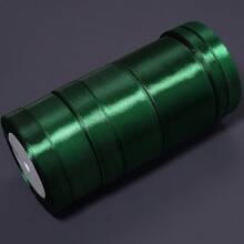 25 Yards/Roll Christmas Decoration Ribbon Satin Dark Green Satin Ribbon, Suitable For DIY Crafts, Gift Wrapping, Bows, Parties, Weddings, Christmas Decorations, Hair Bow Making Materials - Dark Green - View 7