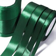 25 Yards/Roll Christmas Decoration Ribbon Satin Dark Green Satin Ribbon, Suitable For DIY Crafts, Gift Wrapping, Bows, Parties, Weddings, Christmas Decorations, Hair Bow Making Materials - Dark Green - View 6