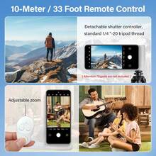 Pegangan Kamera Ponsel Magnetik dengan Remote Rana yang Dapat Dilepas, Braket Pemotretan Ponsel Universal dengan Pemicu Zoom Jarak Jauh, Stabilizer Gimbal Genggam untuk Fotografi Smartphone, Kompatibel dengan Ponsel Apple dan Android, untuk Selfie/Vlog/Perekaman Video - MultiWarna - View 4
