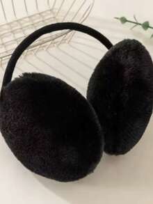1pc Winter Warm Plush Earmuffs - Black - View 2