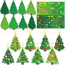 18/36/72pcs DIY Christmas Tree Decoration Set, Handmade Christmas Tree Hanging Ornament Kit, Self-Adhesive Paper Art Activity, Perfect For Winter Christmas New Year And Other Holiday Party Gifts, Random Color And Style Shipped - Multicolor - View 1