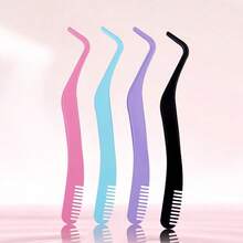FADVAN 1pc Eyelash Comb Tweezers + 60pcs 40D 8-14MM Mixed Length DIY Hot Glue Cluster Eyelash Extensions, Stainless Steel Anti-Static Non-Magnetic Makeup Tool - Multicolor - View 8