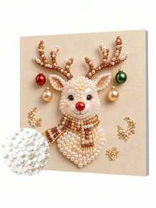 Handmade Pearl Painting Set, Cartoon Elk Design, Full Set Of Hand Tools, Latest Picture Frame Art, Christmas Gifts. - A - View 8