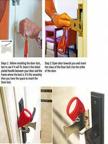 1pc Portable Door Lock, Home Security Door Lock, Travel Lock, Increase Safety And Privacy, Suitable For Travel, Hotel, Home, Apartment, University - Multicolor - View 5