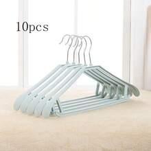 10pcs Wide Shoulder Non-Slip Thick Hangers, Rotating Hook, Extra Thick Wide Hangers, Space-Saving, Suitable For Suits, Sweaters, Dresses, Pants - Multicolor - View 11