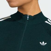 Adidas Originals Logo Striped Slim Fit Raglan Long Sleeve Jacket Women's Green - Green - View 5
