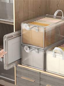 1pc Transparent Handbag Storage Box, Space-Saving Closet Organizer, Portable Dust-Proof Bag Storage Box, Can Store Handbags, Dresses, Women's Clothing And Accessories, Multi-Purpose Suitable For Snacks, Kitchen, Bathroom, Dorm And Travel Use - Multicolor - View 7