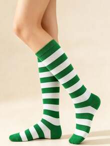 1/3 pares de calcetines de pantorrilla para mujer, calcetines de tubo largo estilo JK japonés con patrón de rayas y contraste de color para cosplay de anime, calcetines de pantorrilla estilizados de alta calidad para mujer, transpirables, cómodos, absorbentes de humedad y sudor para otoño, estilo deportivo casual, callejero, universitario y elegante, adecuados para uso diario, varios festivales, Halloween y Navidad, opción de regalo perfecta - Multicolor - Ver 8