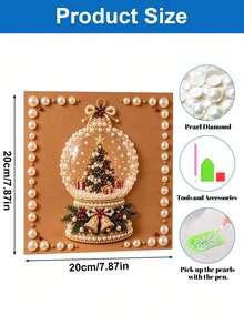 Handmade Pearl Painting Set With Frame, Crystal Ball Pattern Design, Full Set Of Hand Tools, Drill Pen, Rubber Plate, Latest Frame Art, Christmas Gift. - A - View 6