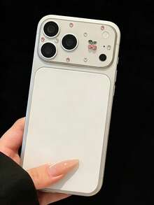 櫻桃水鑽鏡頭膜，相容 iPhone 17 Pro Base、Apple 18 Pro Max 鏡頭貼，靜電吸附 17 PM 手機相機模組保護膜，鏤空軟薄磨砂鏡頭底座，鏤空設計易貼合，觸感滑順防油防指紋，送給朋友的禮物 - 白色 - 查看 5
