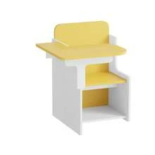 2 In 1 Wooden Children Table With Chair, Small Kids Table And Chair Set With Storage Box, Suitable For Kids Children Toddlers Boys Girls, Yellow - Yellow - View 5