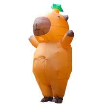Cartoon Capybara Costume Inflatable For Adult Fancy Halloween Cosplay Party Dress Performance Inflated Garment Air Blow Suit - Multicolor - View 2