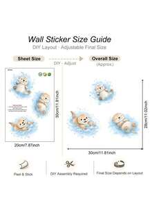 1pc Cute 3D Cartoon Otter Bath Wall Sticker - Tear-Resistant Waterproof Removable Residue-Free Self-Adhesive Room Bathroom Sink Bathtub Wall Decor - one-size - View 2