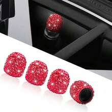 4pcs Rhinestone Valve Stem Caps Universal Car Tire Cap Full Crystal Auto Tire Valve Core - A - View 14