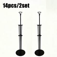 7/14/21pcs Black Balloon Table Stand Set With Round Base, Reusable Balloon Display Rack, Suitable For Tabletop And Floor Decoration, Balloon Decoration Accessories, Sturdy Balloon Column Stand, Suitable For Halloween, Wedding, Birthday Party, Baptism, Summer Events And Celebrations - Multicolor - View 18