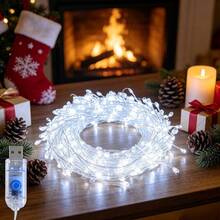 1pc Fairy LED Firework Lights With 8 Flashing Modes, USB Remote Control Timer Star Cluster String Lights, Christmas Tree Decoration For Indoor Ceiling, Bedroom, Garland, Window, Wedding (Warm White/Colorful/White, Elegant Style, Christmas Occasion, Space Theme) - USB Firecracker Light - View 8