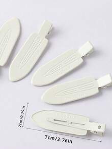 Matte Spray Painted Metal Seamless Alligator Hair Clip, Macaron Multi-Color Embossed Letter Makeup Positioning Clip, 7cm No-Crease Bangs Side Clip, Versatile Hair Accessory For Girls' Daily Styling - Multicolor - View 12