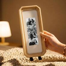 1/2pcs Wooden Picture Frame With Hooks, Photo Display Bar Frame Key Rack, Wall Decor Hanging Ornament, Home Decor Gift, Suitable For Friends, Family, College, Wedding, Christmas, Thanksgiving, Halloween, Christmas Decoration - Multicolor - View 4
