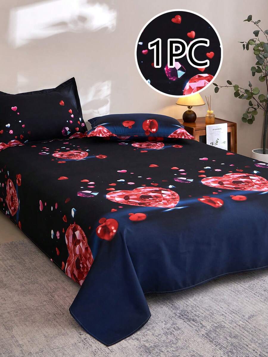 1pc Ultra-Soft Printed Bed Sheet, Lightweight As A Cloud, Soft And Breathable, Suitable For Various Bed Sizes - Single, Double, Queen, King. Machine Washable, Essential For Home And Student Dorms, Back To School Season, All Seasons, Room Decor - Multicolor - View 1