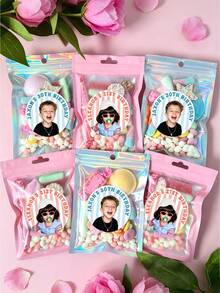 20-1pc Custom Face Birthday Stickers: Personalized Photo 30th Decorations, 21st Party Favors Waterproof Vinyl Decals - Multicolor - View 5