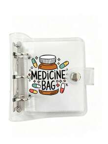 Mini Loose-Leaf Pill Organizer, Cute Printed Transparent PVC Pill Storage Book, Pill Storage Bag, Portable Pill Case, Suitable For Travel And Daily Use - Multicolor - View 10