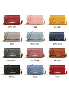 Women Wallet Purse Small Crossbody Shoulder Bag PU Cellphone Bag Ladies Clutch Handbag With Removable Strap(Zipper And Letters Random) - Multicolor - View 6